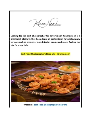 Best Food Photographers Near Me | kirannama.in