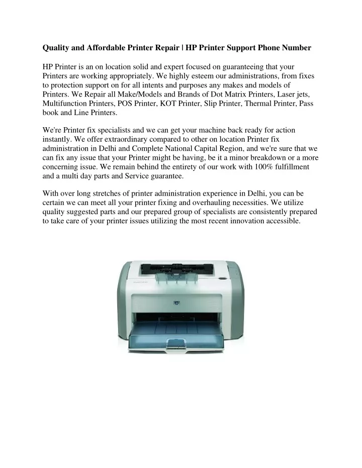 quality and affordable printer repair hp printer