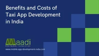 benefi ts and co sts of ta x i app de v elopmen