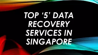 Top ‘5’ Data Recovery Services in Singapore