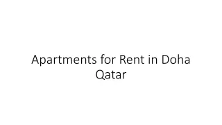 Flats/Properties for Rent in Doha Qatar  Apartments for Rent in Doha Qatar | 1 M