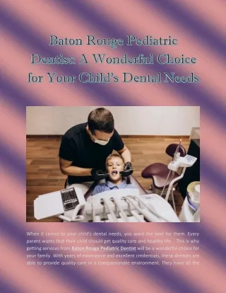 A Wonderful Choice for Your Child's Dental Needs-converted