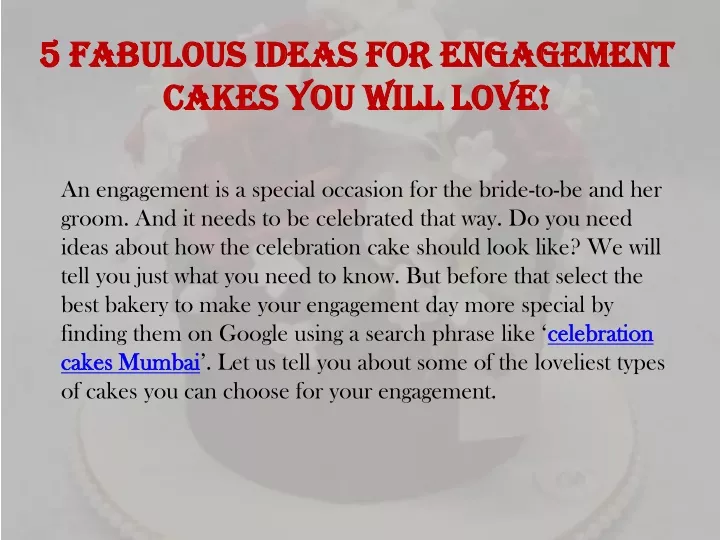 5 fabulous ideas for engagement cakes you will