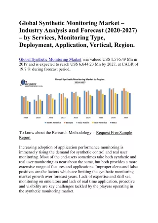 global synthetic monitoring market industry