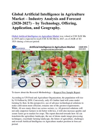 global artificial intelligence in agriculture