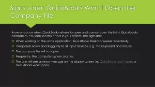 QuickBooks Won’t Open Error