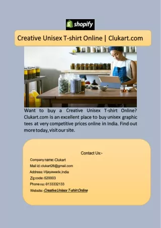 Creative Unisex T-shirt Online  Clukart.com