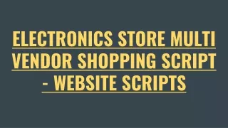 electronics store multi vendor shopping script website scripts
