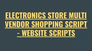 electronics store multi vendor shopping script