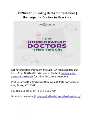 Drs2Health | Healing Herbs for treatment | Homeopathic Doctors