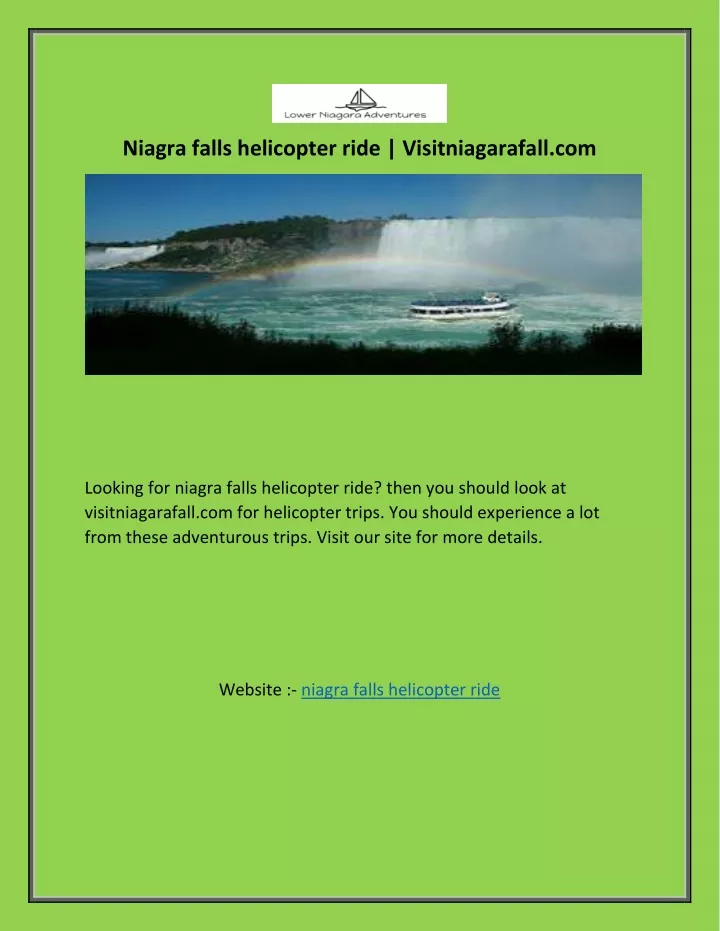 niagra falls helicopter ride visitniagarafall com