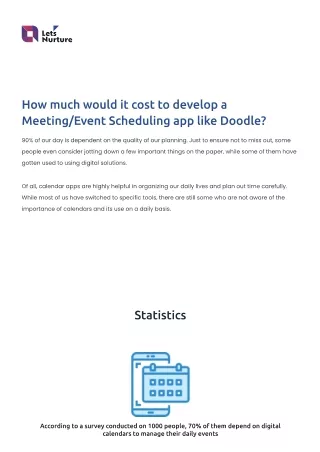 Cost to develop a Meeting/Event scheduling app like Doodle