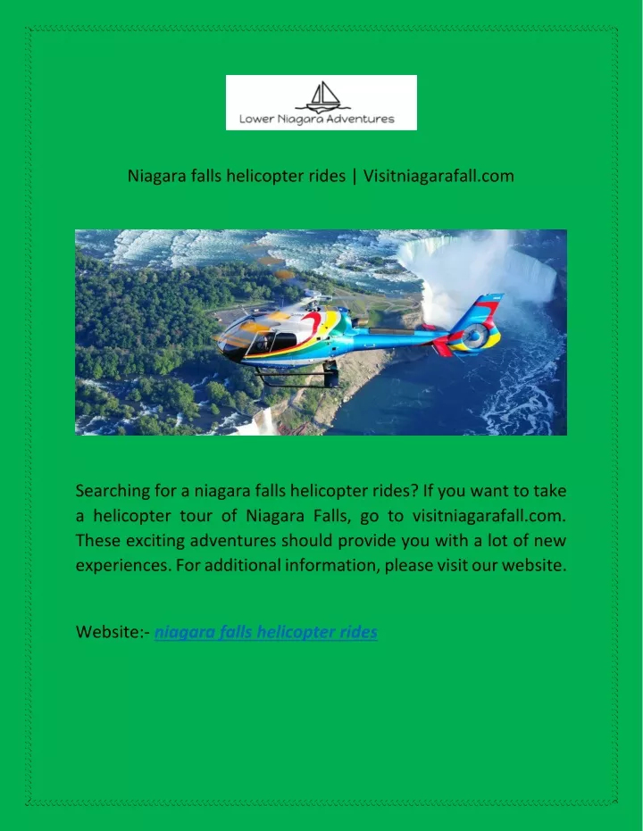 niagara falls helicopter rides visitniagarafall