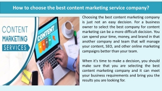 how to choose the best content marketing service