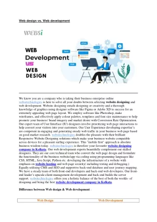 web design vs web development