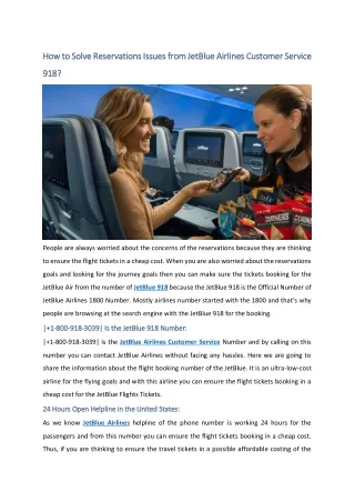 How to Solve Reservations Issues From JetBlue Airlines Customer Service 918_