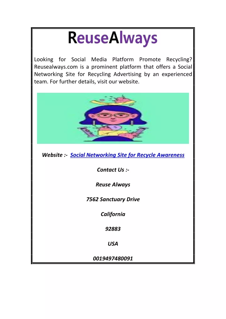 looking reusealways com is a prominent platform