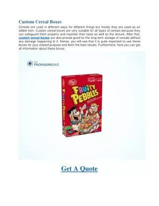 custom cereal boxes cereals are used in different