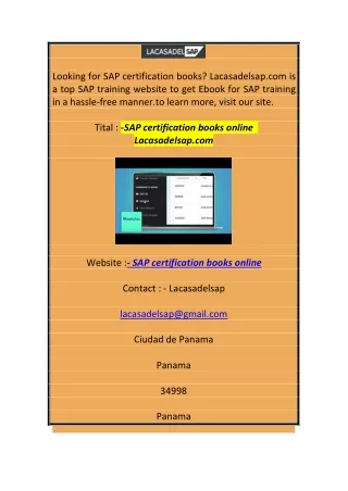 SAP certification books online  Lacasadelsap.com