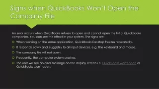 signs when quickbooks won t open the company file