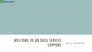 welcome to qb data service support