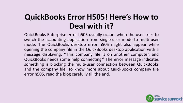 quickbooks error h505 here s how to deal with it