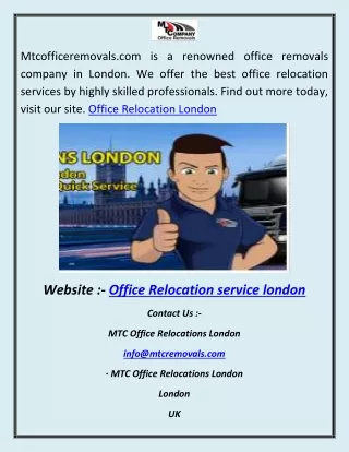 Office Relocation London SDS