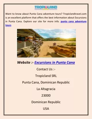 Excursions in Punta Cana shj