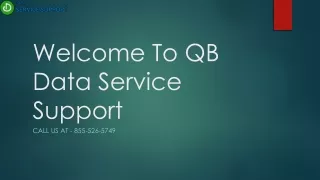 welcome to qb data service support