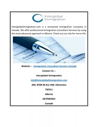 Immigration Consultant Services Canada | Interglobalimmigration.com