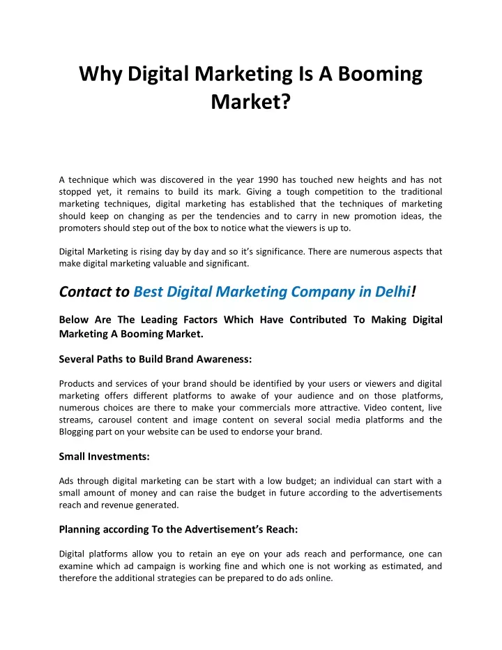 why digital marketing is a booming market