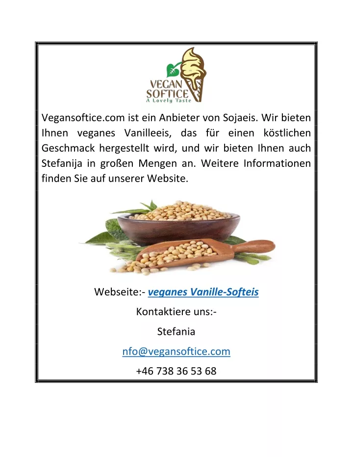 vegansoftice com ist ein anbieter von sojaeis