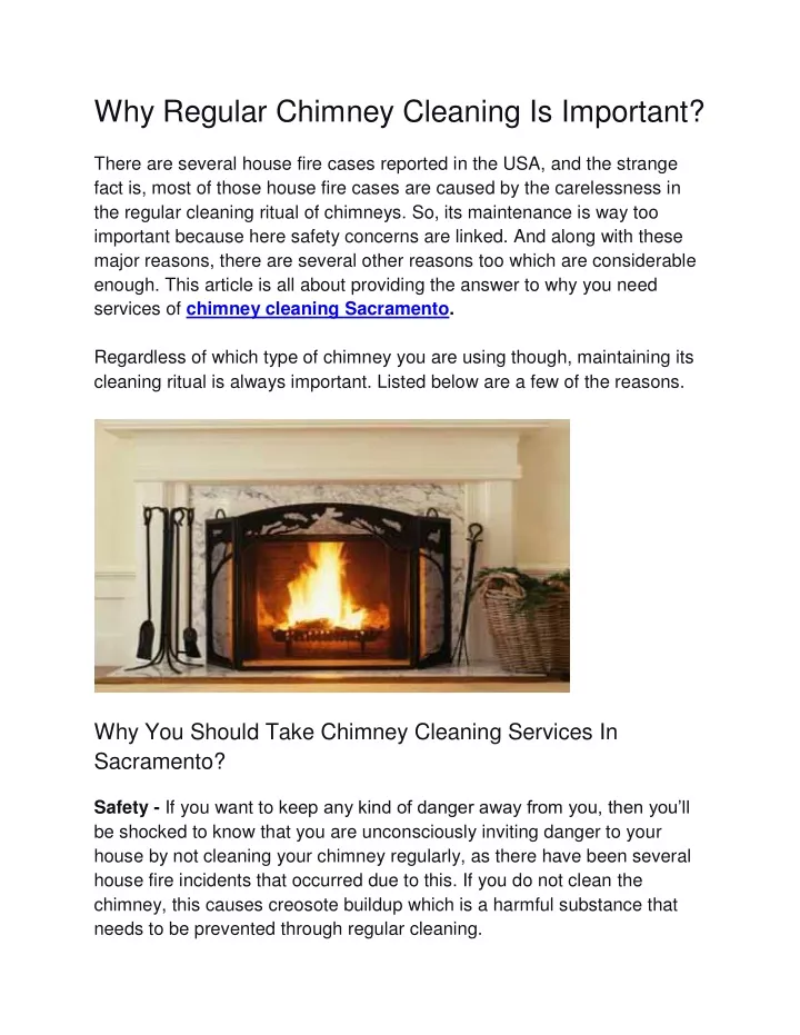 why regular chimney cleaning is important there