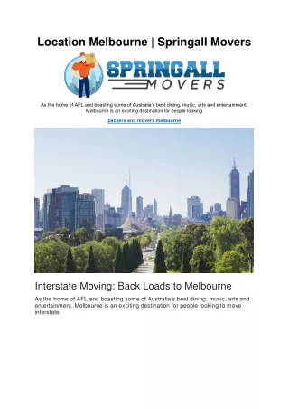 location melbourne springall movers