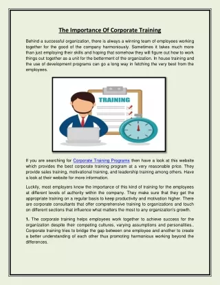 the importance of corporate training