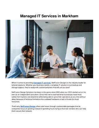 Managed IT Services in Markham | NetFusion Design