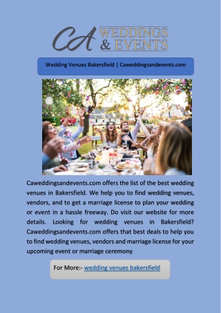 Wedding Venues Bakersfield | Caweddingsandevents.com