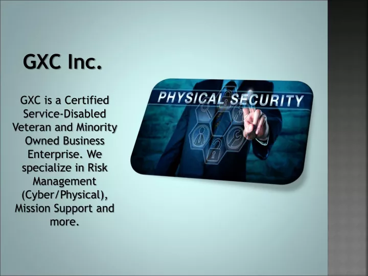 gxc inc gxc is a certified service disabled