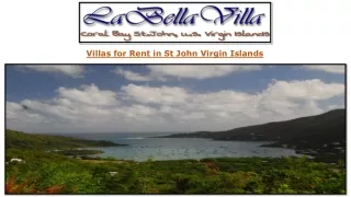 Villas for Rent in St John Virgin Islands
