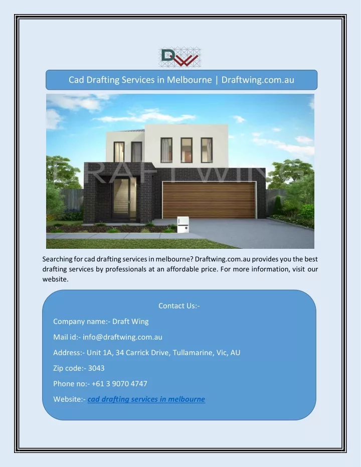 cad drafting services in melbourne draftwing