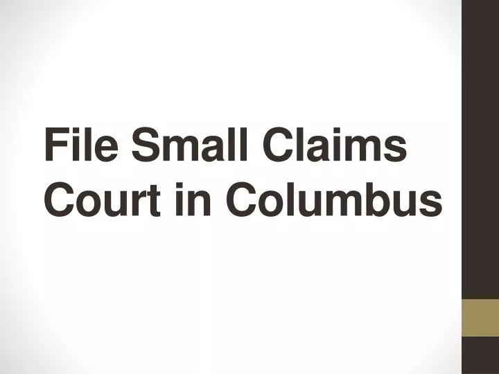 file small claims court in columbus