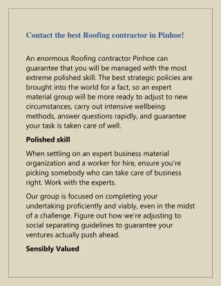 contact the best roofing contractor in pinhoe