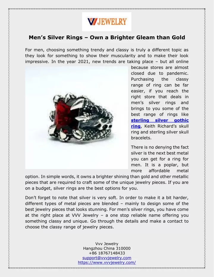 men s silver rings own a brighter gleam than gold