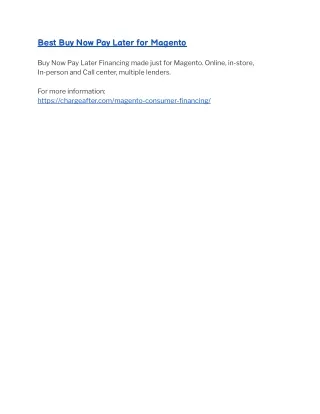 Best Buy Now Pay Later for Magento