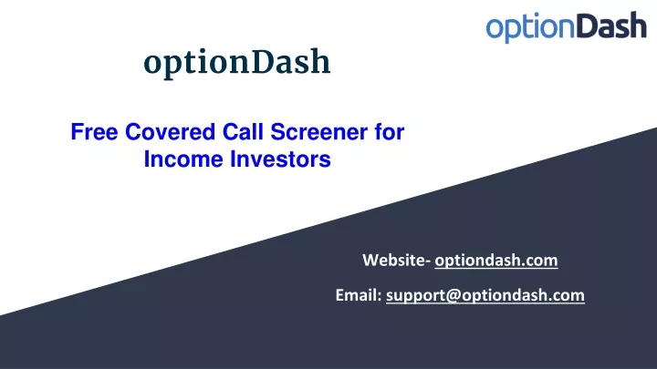 optiondash free covered call screener for income investors