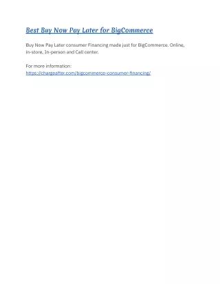 Best Buy Now Pay Later for BigCommerce