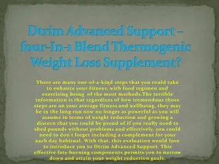Dtrim Advanced Support – four-In-1 Blend Thermogenic Weight