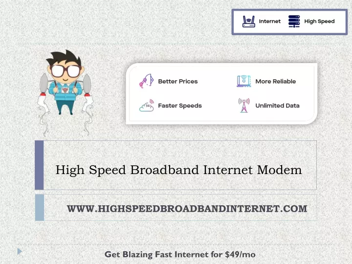 high speed broadband internet modem