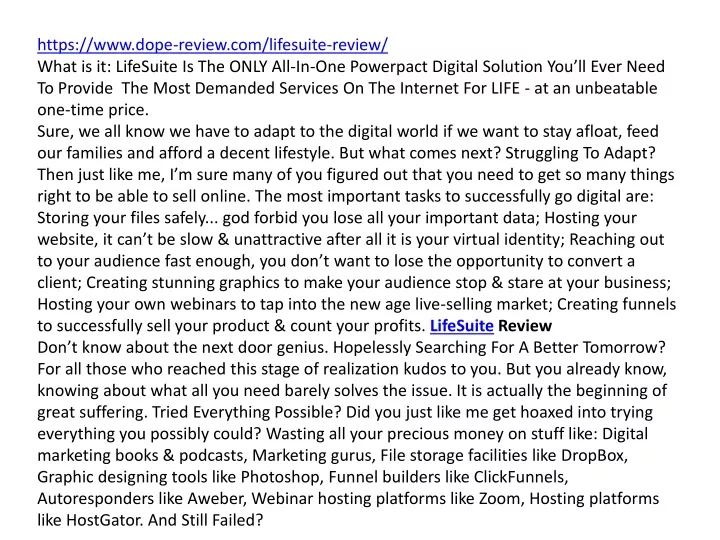 https www dope review com lifesuite review what
