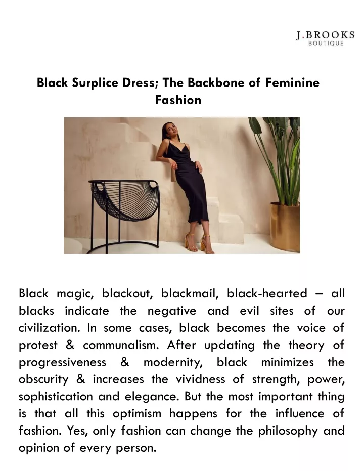 black surplice dress the backbone of feminine